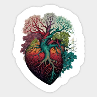 The Human Heart and tree of life Sticker